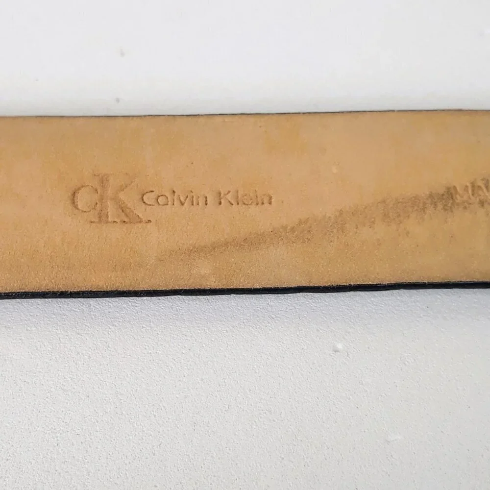 Italian Alligator Calfskin Leather Belt M Black Minimalist Office Old Money